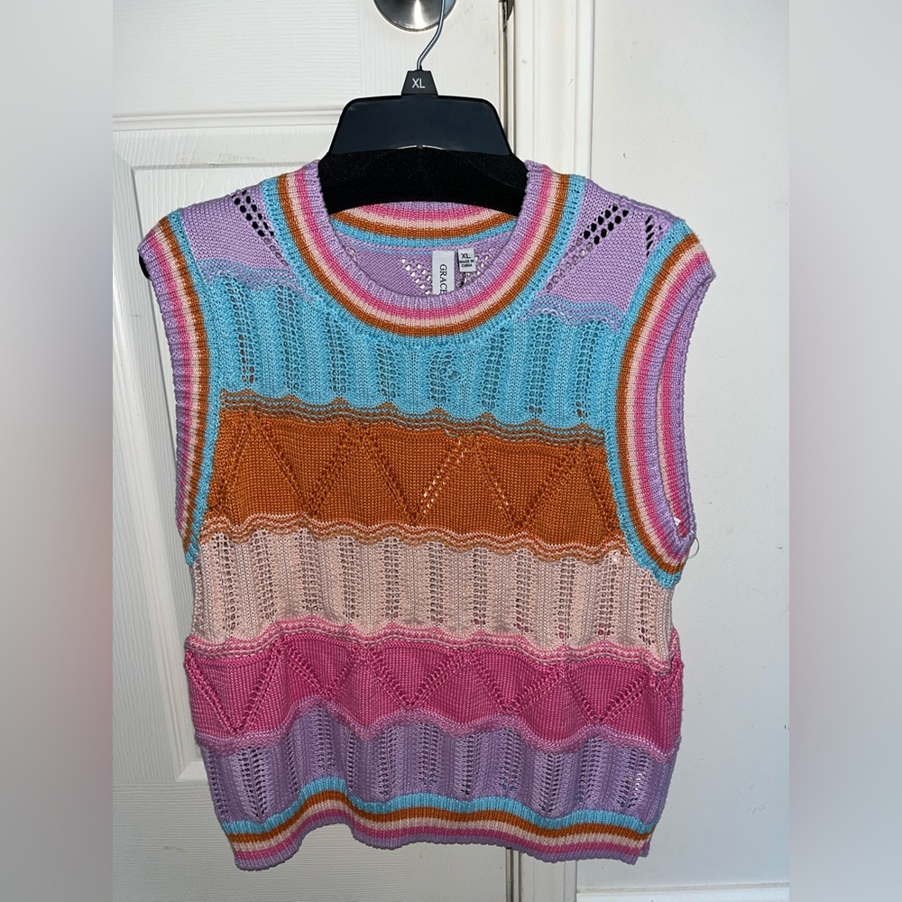 Multi Color Sweater Vest